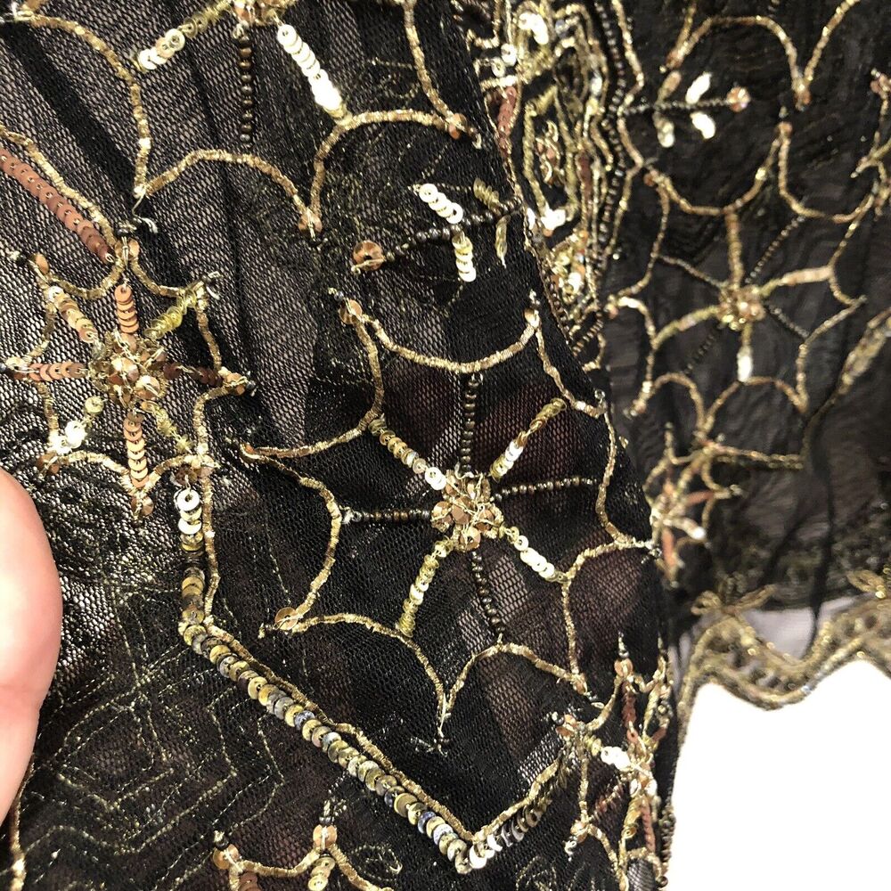 Matthew Williamson Black Mesh / Gold Embroidered Camisole US 8 / UK 10 / EUR 38 - Picture 2 of 6